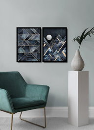 Wallity Cuadro decorativo enmarcado multicolor (2 piezas)